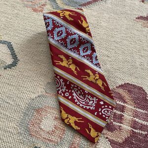 Vintage 70s Royal Knight Wide Tie Polyester Horse Racing Jockey Steeplechase